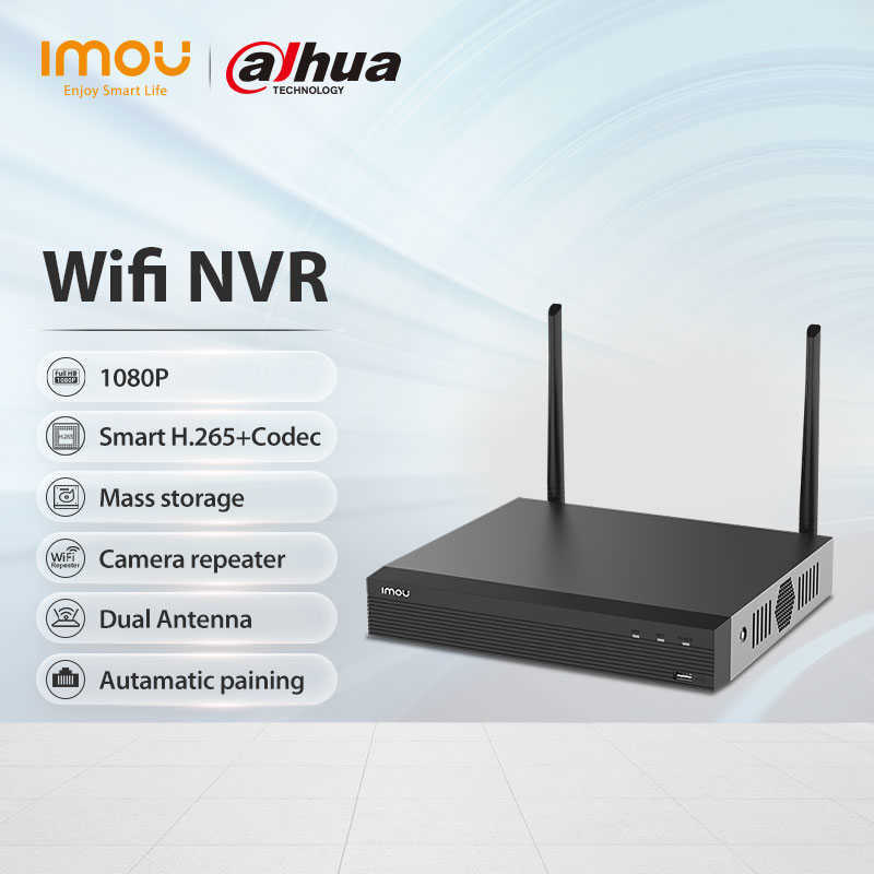 Dahua Imou Wi-Fi Network Security System 8CH Wireless NVR 1080P Resolution Strong Metal Shell Conforms to ONVIF Standards
Dahua Imou Wi-Fi Network Security System 8CH Wireless NVR 1080P Resolution Strong Metal Shell Conforms to ONVIF Standards