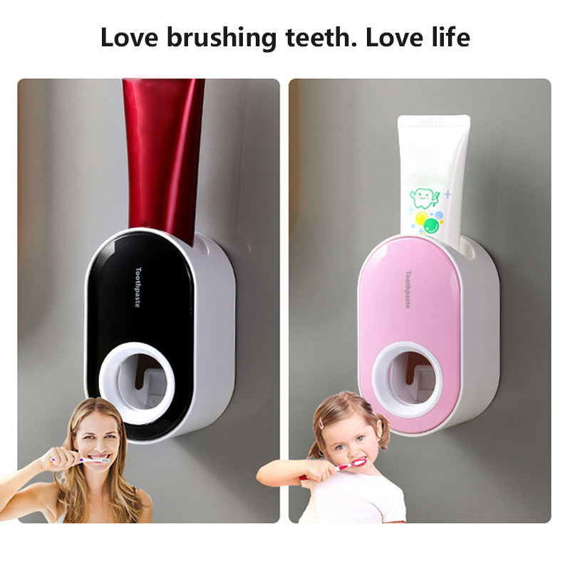 1PC Toothpaste Dispenser Bathroom Toothbrush Holder Accessories Set For Bathroom Mount Automatic Squeezer Fast Wall Mounted