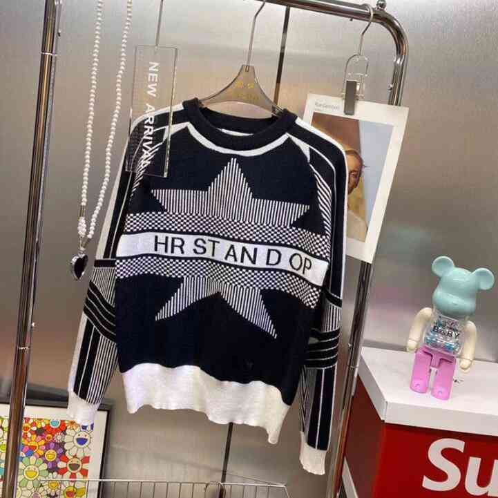 Women's Sweaters fashion Fall Five-pointed Star women's sweater designer C--D-high-end letter color temperament jacquard simple and comfortable warm GPZX, C-d--customize 
Women's Sweaters fashion Fall Five-pointed Star women's sweater designer C--D-high-end letter color temperament jacquard simple and comfortable warm GPZX, C-d--customize