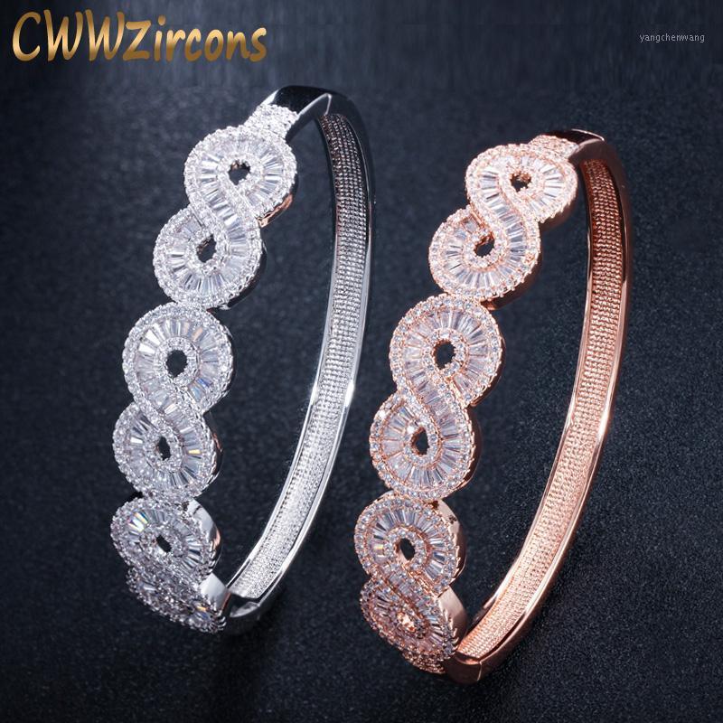 CWWZircons Fashion Cubic Zirconia Paved Silver And Rose Gold Color Infinity Open Cuff Bangles Jewelry For Women BG010 Bangle
CWWZircons Fashion Cubic Zirconia Paved Silver And Rose Gold Color Infinity Open Cuff Bangles Jewelry For Women BG010 Bangle