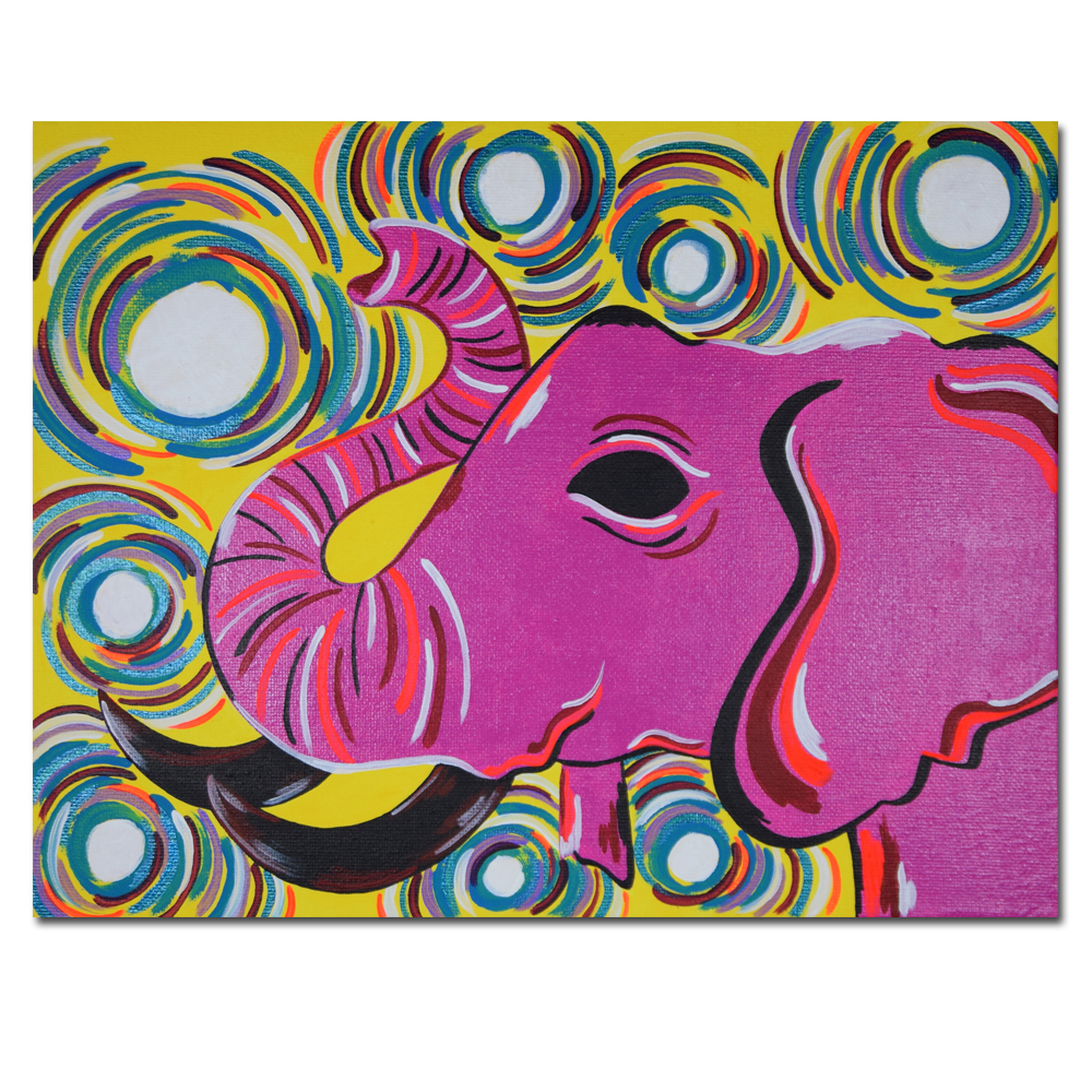 Pop Art HD Print India red Elephant Animal Landscape Oil Painting on Canvas Wall Picture for Living Room Poster Decor