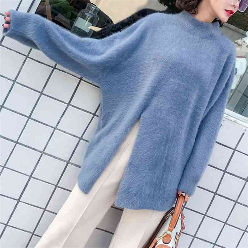 Winter Autumn Korean Casual Soft Women Sweater Pullovers Long-sleeve split-breasted Velvet Female Knitted 210519, Blue
Winter Autumn Korean Casual Soft Women Sweater Pullovers Long-sleeve split-breasted Velvet Female Knitted 210519, Blue