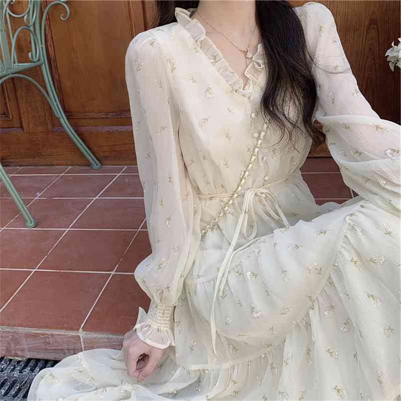Spring Women's Chiffon Print V-Neck Long Dresses Female Chic High Waist Casual Holiday Vestidos femme 210519, Picture color
Spring Women's Chiffon Print V-Neck Long Dresses Female Chic High Waist Casual Holiday Vestidos femme 210519, Picture color