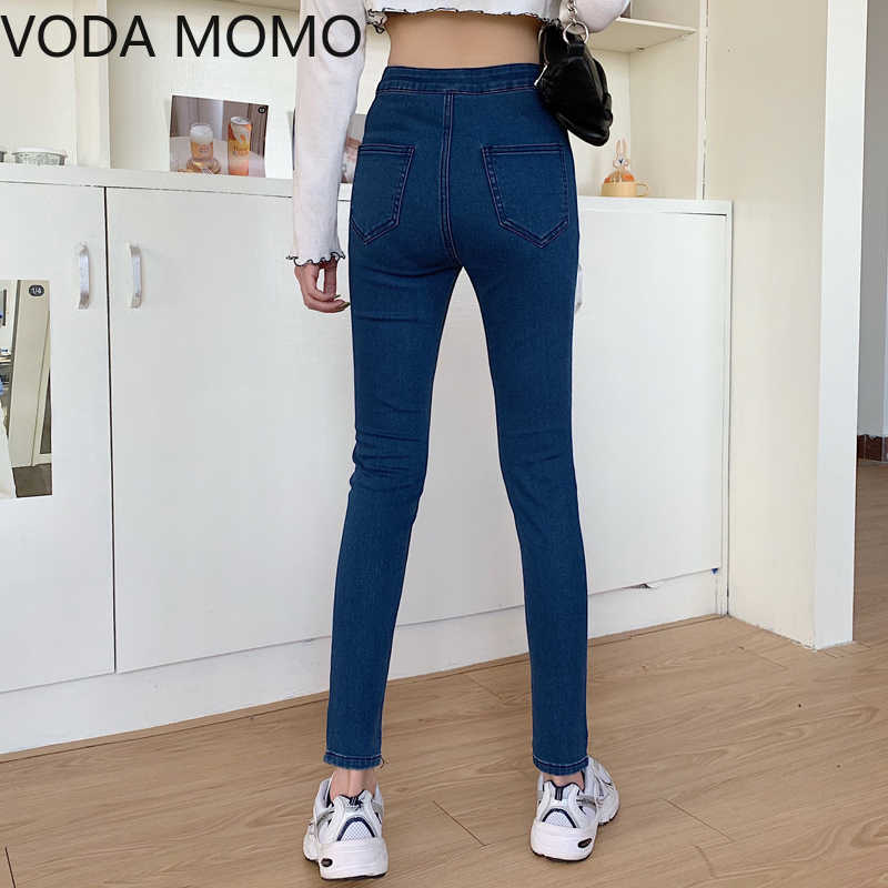 streetwear high waist women's fashion jeans woman girls women pencil pants trousers female jean denim skinny mom Plus size 210922
