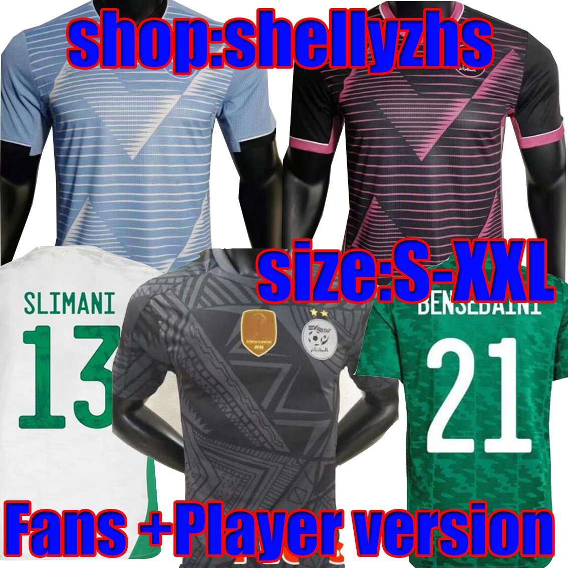 2021 Algeria MAHREZ soccer jersey Fans Player Version maillot algerie 20 21 ATAL FEGHOULI SLIMANI BRAHIMI Home away BENNACER men Football Shirt black, Image
2021 Algeria MAHREZ soccer jersey Fans Player Version maillot algerie 20 21 ATAL FEGHOULI SLIMANI BRAHIMI Home away BENNACER men Football Shirt black, Image