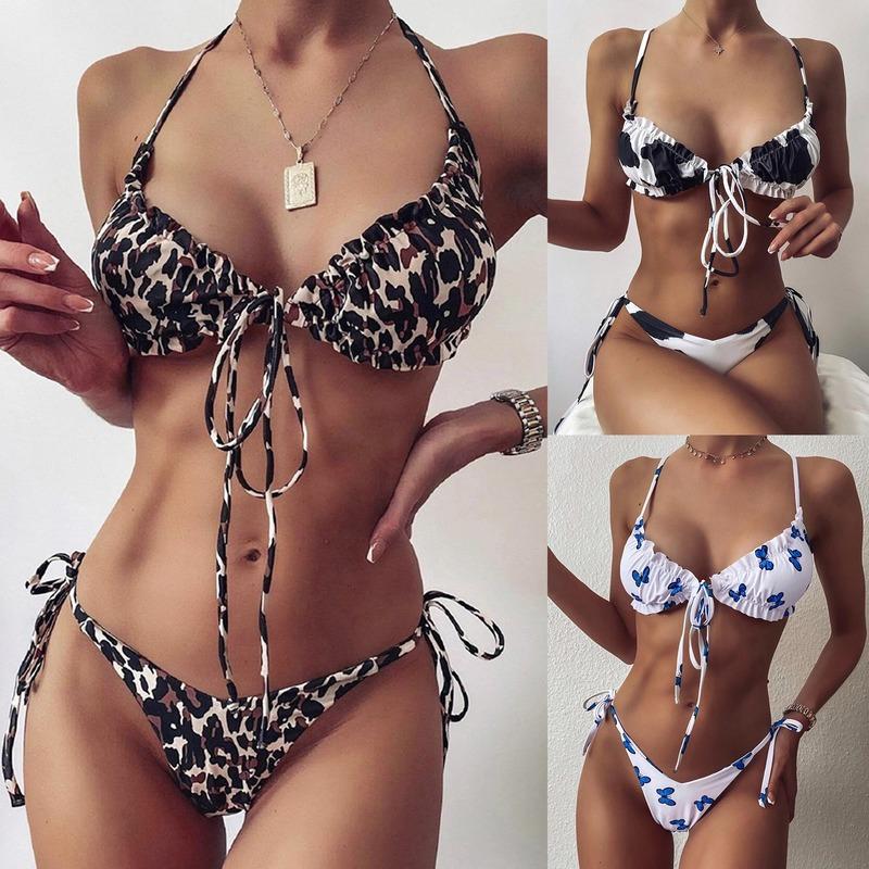 Women' Swimwear 2021 Sexy Bandage Swimsuit Women Wire Free Padded Halter Bralette -L Girl Side Tie Bottom Brazilian Bikini Set, Black white
Women' Swimwear 2021 Sexy Bandage Swimsuit Women Wire Free Padded Halter Bralette -L Girl Side Tie Bottom Brazilian Bikini Set, Black white