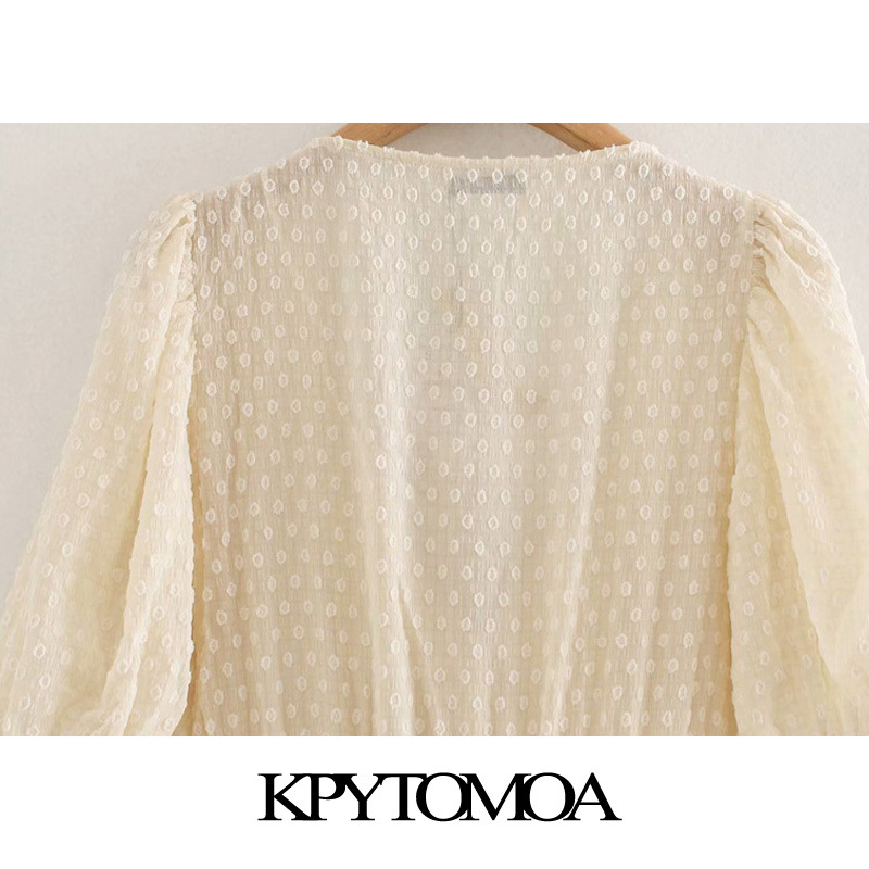 Women Chic Fashion With Bow Tied Polka Dot Midi Dress V Neck Short Sleeve Female Dresses Vestidos Mujer 210420