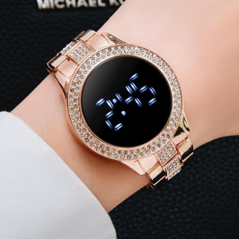 Wristwatches LED Women Watches Diamond Bracelet Stainless Steel Chain Watch For Rose Gold Dress Casual Quartz
Wristwatches LED Women Watches Diamond Bracelet Stainless Steel Chain Watch For Rose Gold Dress Casual Quartz