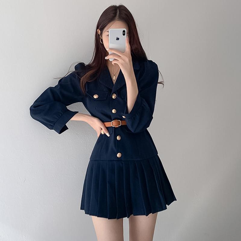 Casual Dresses Temperament French Retro Slim High Waist Notched Long Sleeve Pleated Dress Belt Vestidos Mujer Mini Women Fashion Sexy, Black;gray
Casual Dresses Temperament French Retro Slim High Waist Notched Long Sleeve Pleated Dress Belt Vestidos Mujer Mini Women Fashion Sexy, Black;gray