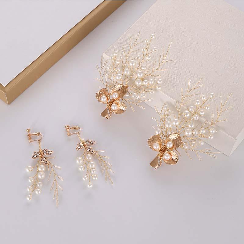 Hair Clips & Barrettes Exquisite Imitation Pearl Handmade Woven Hairclip Set Shiny Charming Gold Alloy Ear Women Jewelry Accessories EA, Golden;silver
Hair Clips & Barrettes Exquisite Imitation Pearl Handmade Woven Hairclip Set Shiny Charming Gold Alloy Ear Women Jewelry Accessories EA, Golden;silver