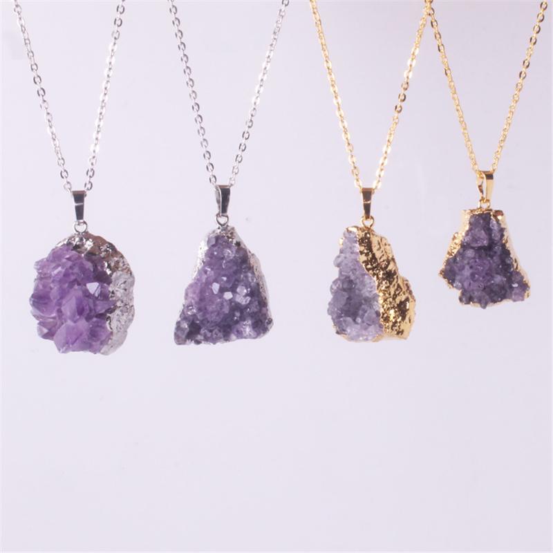 Pendant Necklaces 6PCS Irregular Random Natural Purple Crystal Quartz Geode Stones Amethysts Pendants Silver Plated Power Pendulum
Pendant Necklaces 6PCS Irregular Random Natural Purple Crystal Quartz Geode Stones Amethysts Pendants Silver Plated Power Pendulum