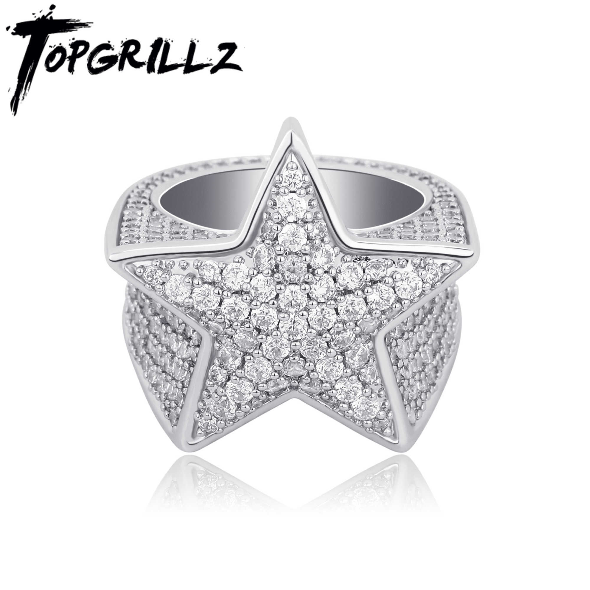 TOPGRILLZ 2020 Five Star Micro Pave Inlaid Gold Color Hip Hop Iced Crystal Cubic Zircon Jewelry Gift Ring
TOPGRILLZ 2020 Five Star Micro Pave Inlaid Gold Color Hip Hop Iced Crystal Cubic Zircon Jewelry Gift Ring