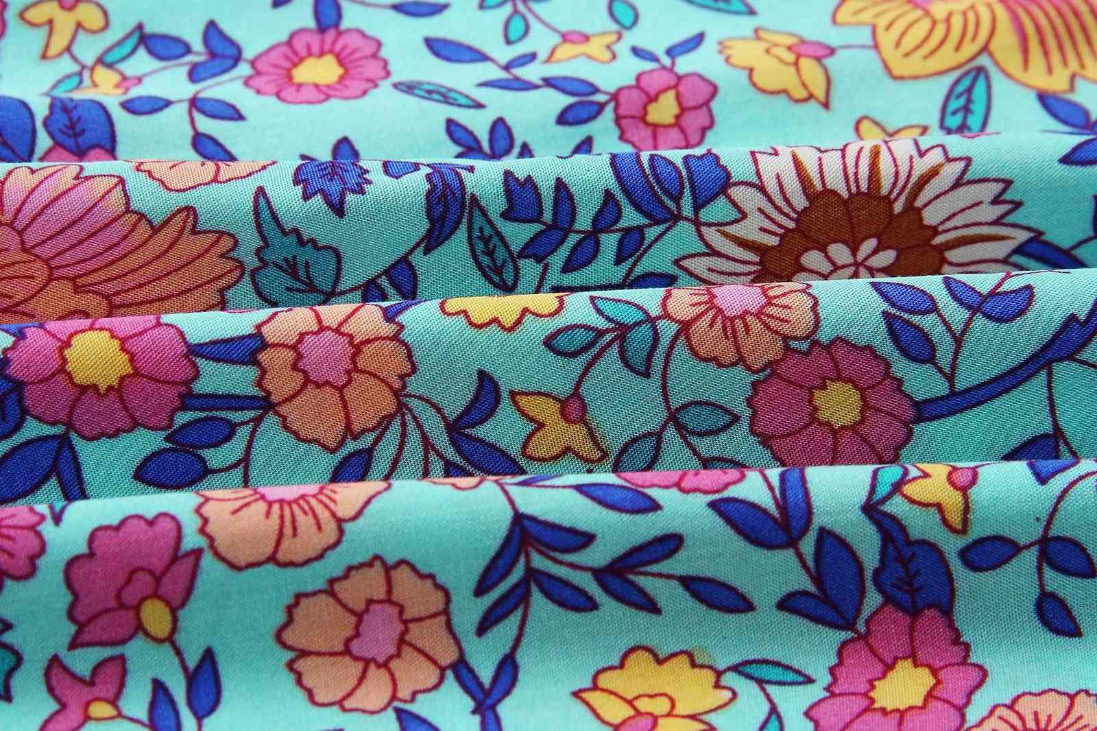 Summer Holiday Dress Floral Print Women Sexy Beach Dress Boho Party Mini Dress V-Neck Spaghetti Strap Femme Robe G1266 210630