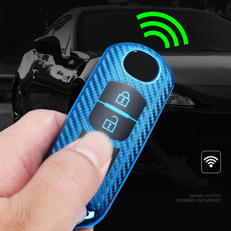 Update Carbon Fibre Car Key Cover Soft Shell For Mazda 2 3 6 Atenza Axela Demio Cx-5 Cx5 Cx-3 Cx7 Cx-9 Auto Keys Case Accessories