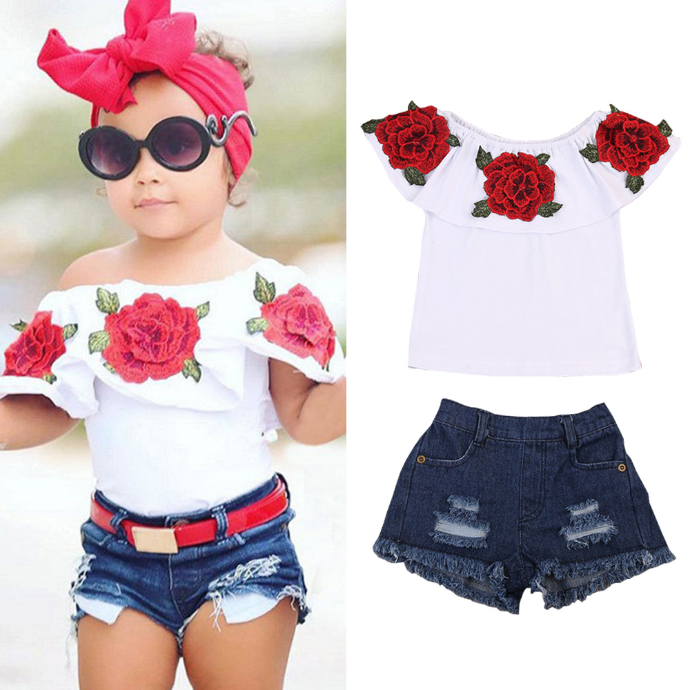 2Pcs Toddler Kids Baby Girls Clothes Summer Sleeveless Flower Tops Jeans Denim Hot Short Outfits Girls Clothing Set, As picter
2Pcs Toddler Kids Baby Girls Clothes Summer Sleeveless Flower Tops Jeans Denim Hot Short Outfits Girls Clothing Set, As picter