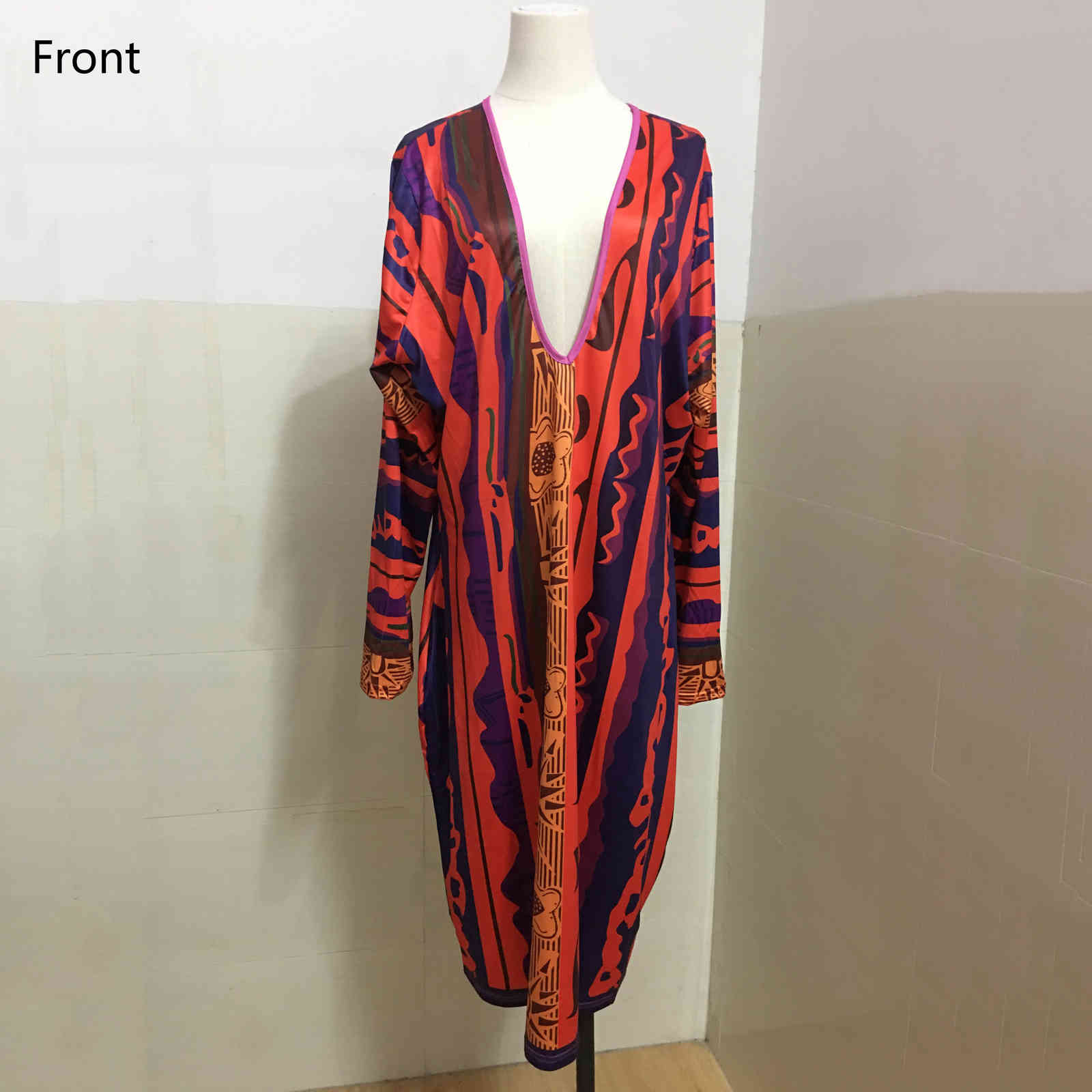 4xl 5xl Plus Size Bodycon Dress Women Full Sleeve Deep v Neck High Waist Mid Calf Sexy Evening Party Night Club Wear Vestidos 210510