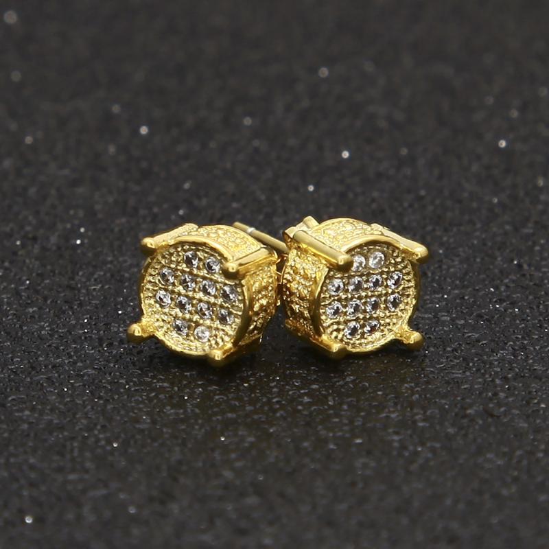 Stud Round Shape Bling Iced Out Cubic Zircon Mirco Pave Prong Setting Brass Earrings Fashion Hip Hop Jewelry BE001, Golden;silver
Stud Round Shape Bling Iced Out Cubic Zircon Mirco Pave Prong Setting Brass Earrings Fashion Hip Hop Jewelry BE001, Golden;silver