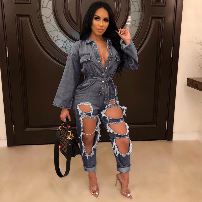 Denim Office Lady Plus Size Jumpsuits Romper Fashion Solid Overalls for Women One Piece Outerwear, Gray
Denim Office Lady Plus Size Jumpsuits Romper Fashion Solid Overalls for Women One Piece Outerwear, Gray