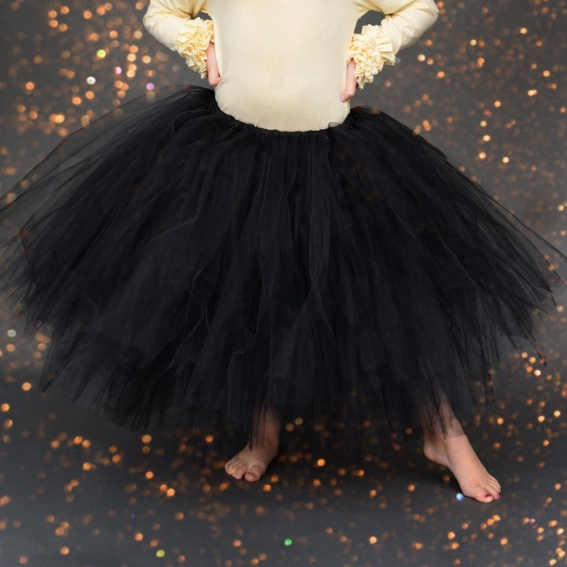 Girls Vintage Green Long Tutu Kids Handmade Dance Tulle Pettiskirts Underskirts Children Christmas Party Costume Skirts 210331