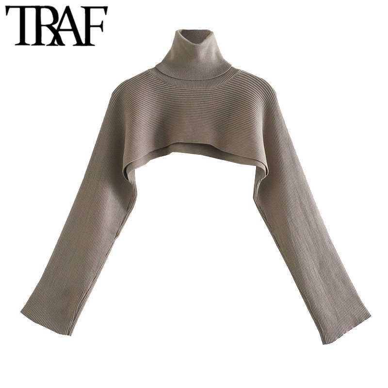 Women Fashion Arm Warmers Cropped Knitted Sweater Vintage High Neck Long Sleeve Female Pullovers Chic Tops Q0828, As picture
Women Fashion Arm Warmers Cropped Knitted Sweater Vintage High Neck Long Sleeve Female Pullovers Chic Tops Q0828, As picture