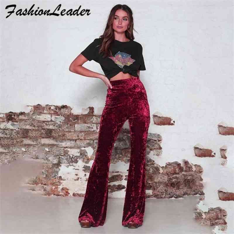 Sexy Pants Women Elastic High Waist Wide Leg Trousers Velvet Solid Vintage Long Ladies Stretch Trousers Q0801, Red
Sexy Pants Women Elastic High Waist Wide Leg Trousers Velvet Solid Vintage Long Ladies Stretch Trousers Q0801, Red
