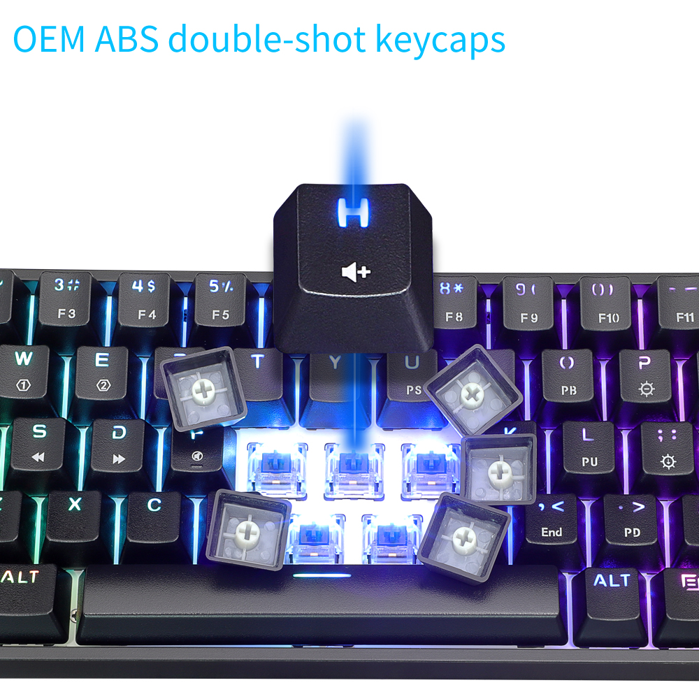 GK61 SK61 61 Key Mechanical Keyboard USB Wired LED Backlit Axis Gaming Mechanical Keyboard Gateron Optical Switches For Desktop