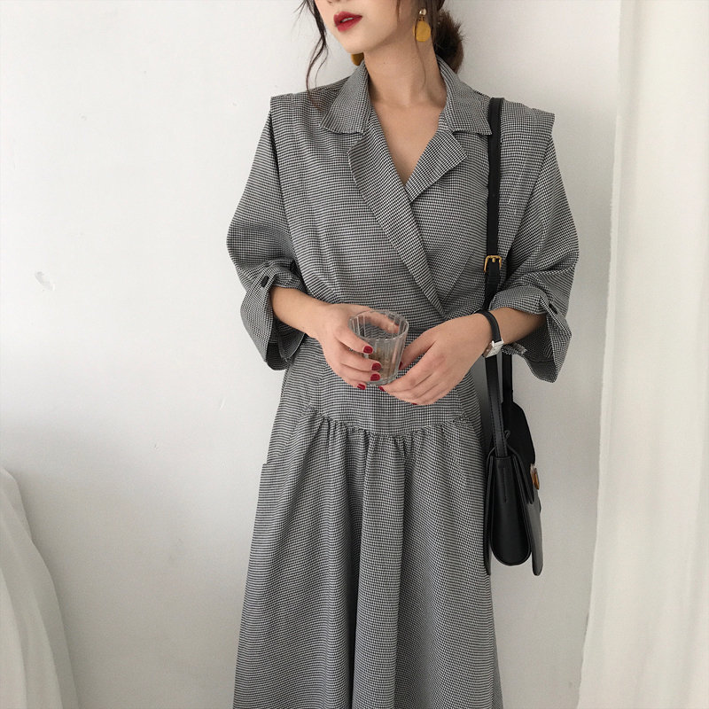 Overcoat Elegance Vintage Female Windbreaker Fashion Gentle Chic Waist-Controlled OL Loose Classic Plaid Trench Coat 210421