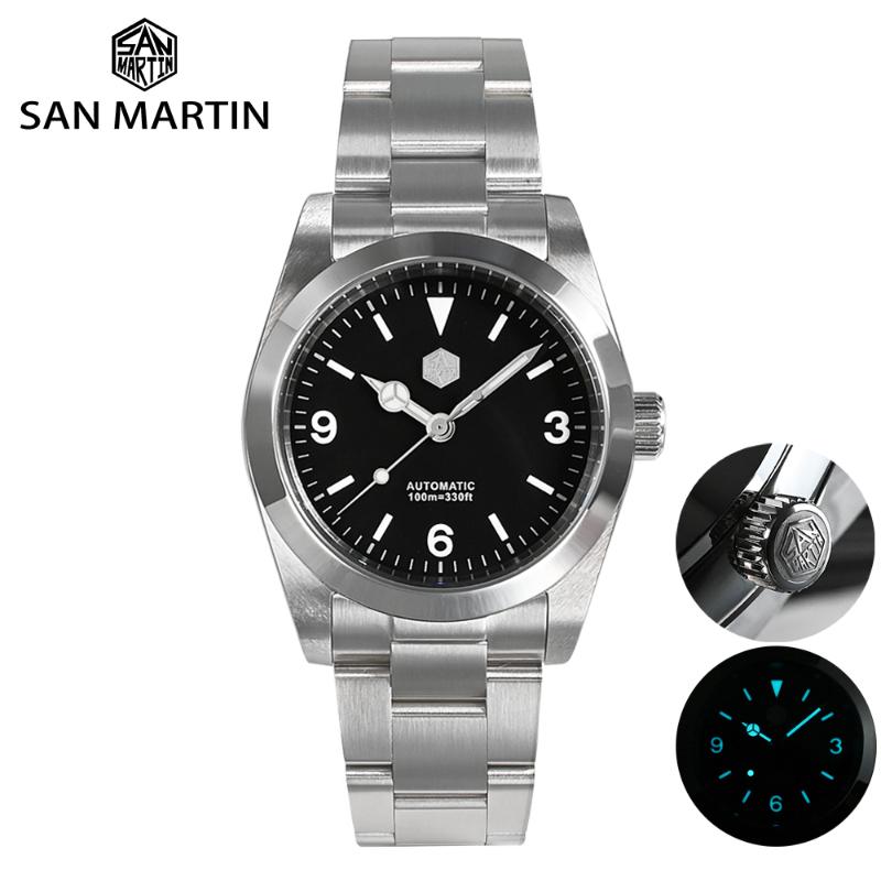 Wristwatches San Martin 36mm Explore Climbing Series Vintage Men Sport Watch Luxury Sapphire PT5000 Automatic Mechanical 10Bar BGW-9 SN021-G, Printed hex pt5000
Wristwatches San Martin 36mm Explore Climbing Series Vintage Men Sport Watch Luxury Sapphire PT5000 Automatic Mechanical 10Bar BGW-9 SN021-G, Printed hex pt5000