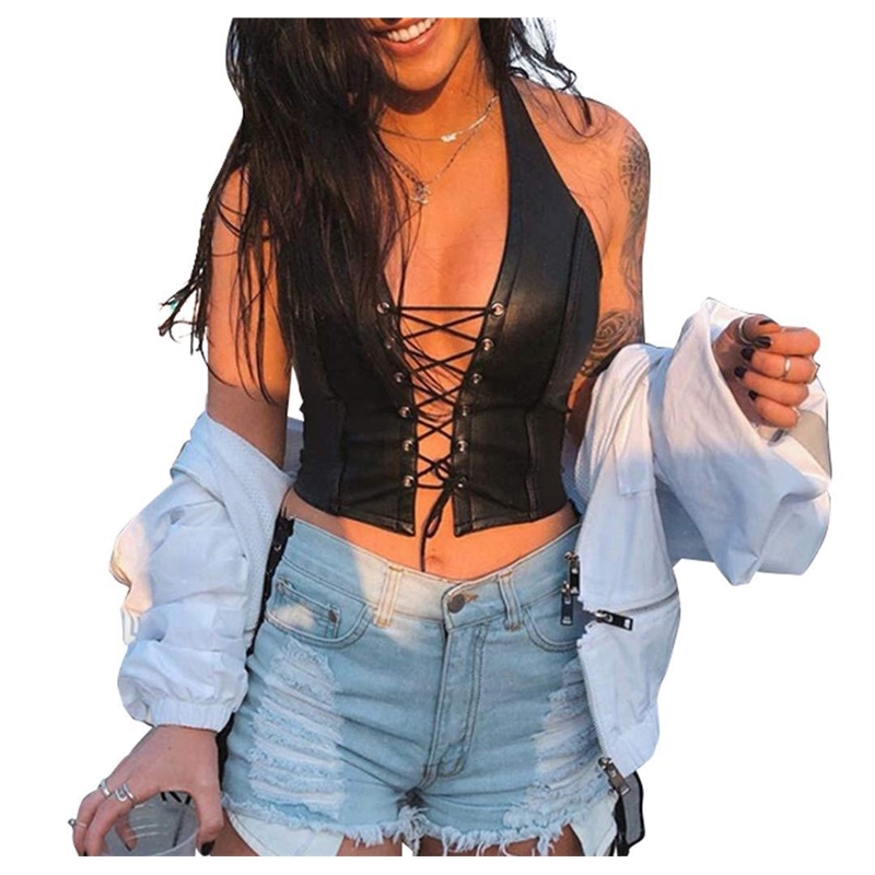 Lace pajamas tempt hot sexy lingerie hanging neck open back vest, Black;white 
Lace pajamas tempt hot sexy lingerie hanging neck open back vest, Black;white