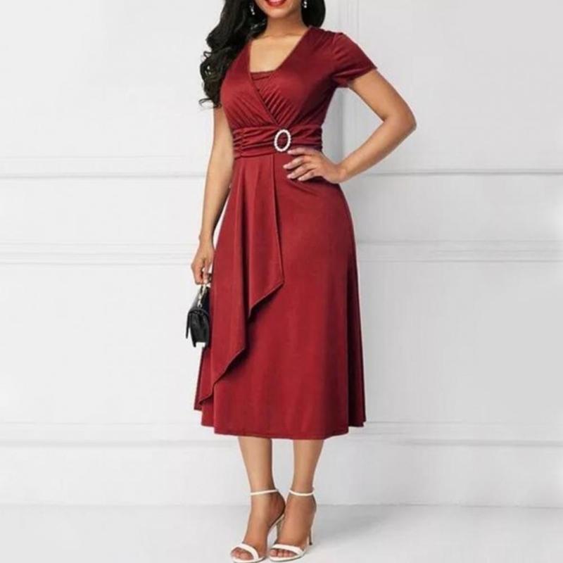 Casual Dresses Ladies Dress Plus Size Asymmetric Hem High Waist Women V Neck Short Sleeve Tight Large Swing Midi Evening Party, Black
Casual Dresses Ladies Dress Plus Size Asymmetric Hem High Waist Women V Neck Short Sleeve Tight Large Swing Midi Evening Party, Black