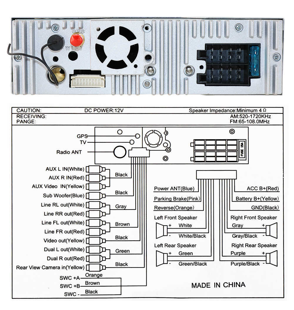 Backup Camera+GPS Single 1 Din Car Audio Stereo Radio HD DVD Player Bluetooth 8G SD Map Card Multimedia Automotivo SWC DAB+