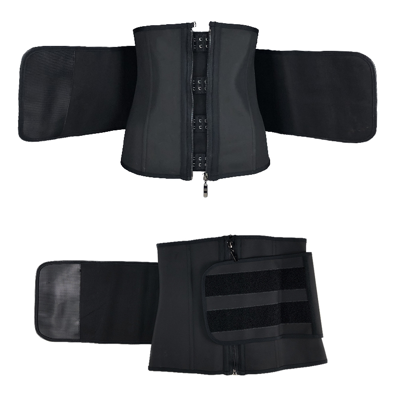 High compression Latex Waist Trainer Rubber Waist Cincher Body Shaper 9 Steel Boned Firm Body Shapewear Stomach Slimming Belt 210402