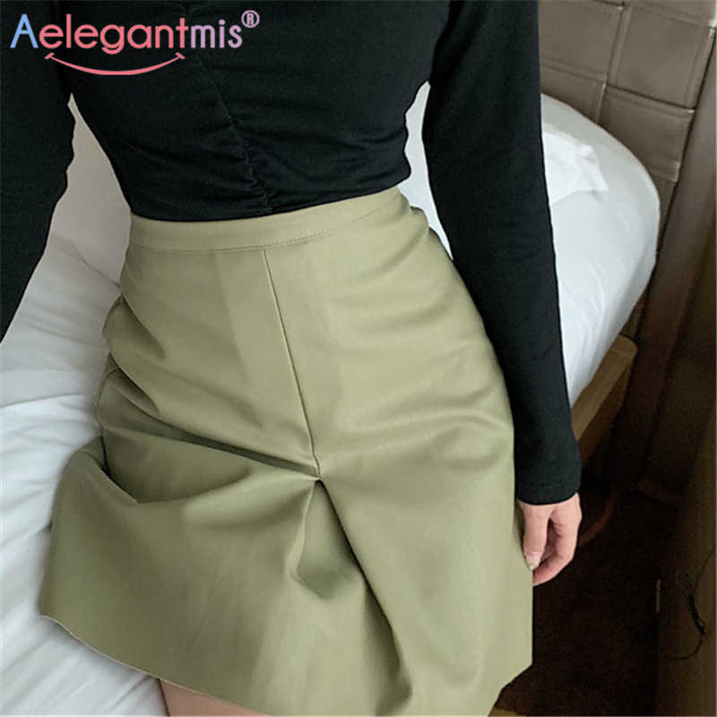 Aelegantmis Design Fake Split Zip Women High Waist Pu Skirt Bodycon OL Fashion Slim Female Street Leather A Line 210607, Black
Aelegantmis Design Fake Split Zip Women High Waist Pu Skirt Bodycon OL Fashion Slim Female Street Leather A Line 210607, Black