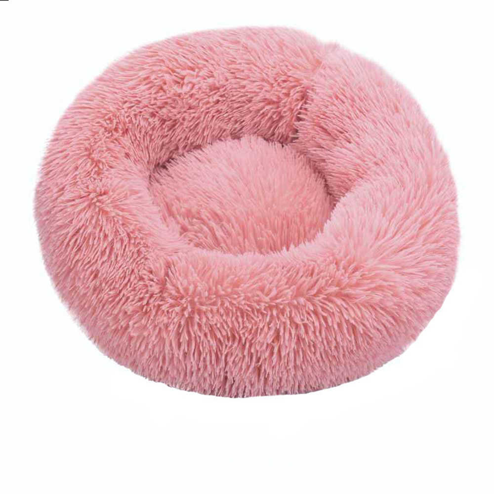 Dog Round Long Plush Dog Beds for Large Dogs Cushion Super Soft Fluffy Comfortable Washable Pet Calming Bed Lit pour chien 211009