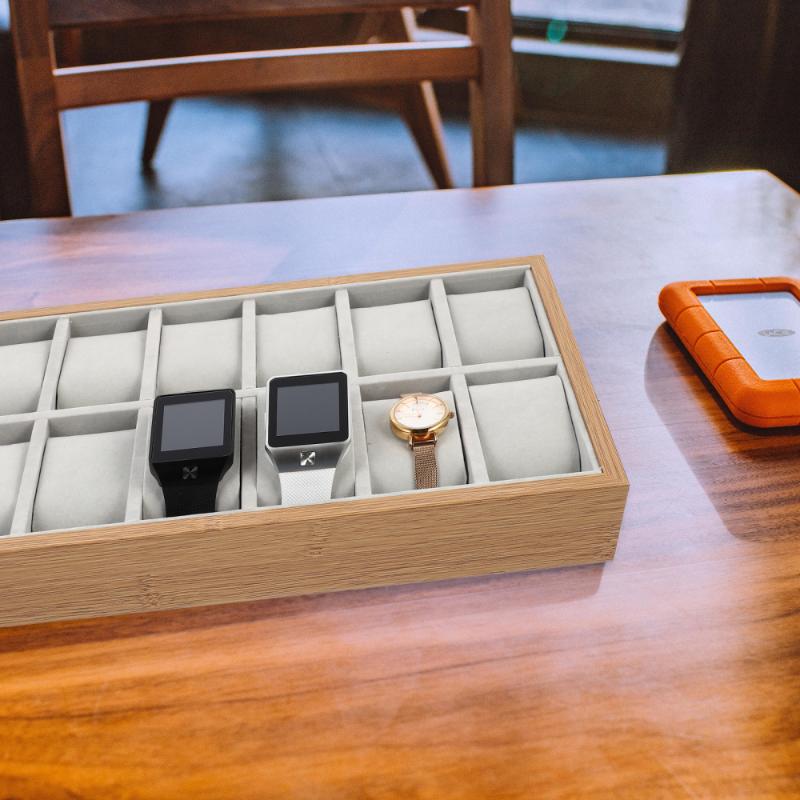 Watch Boxes Cases Display Box 12 Grid Wristwatch Storage Case Organizer Holder With Pillow