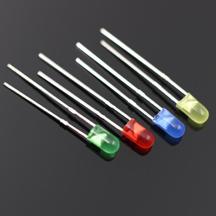 Bulbs 1000pcs Color Diffused 3mm LEDs Bulb Without Fringe Red/Green/Blue/Yellow/White LED Lamp LIGHTIN Diode