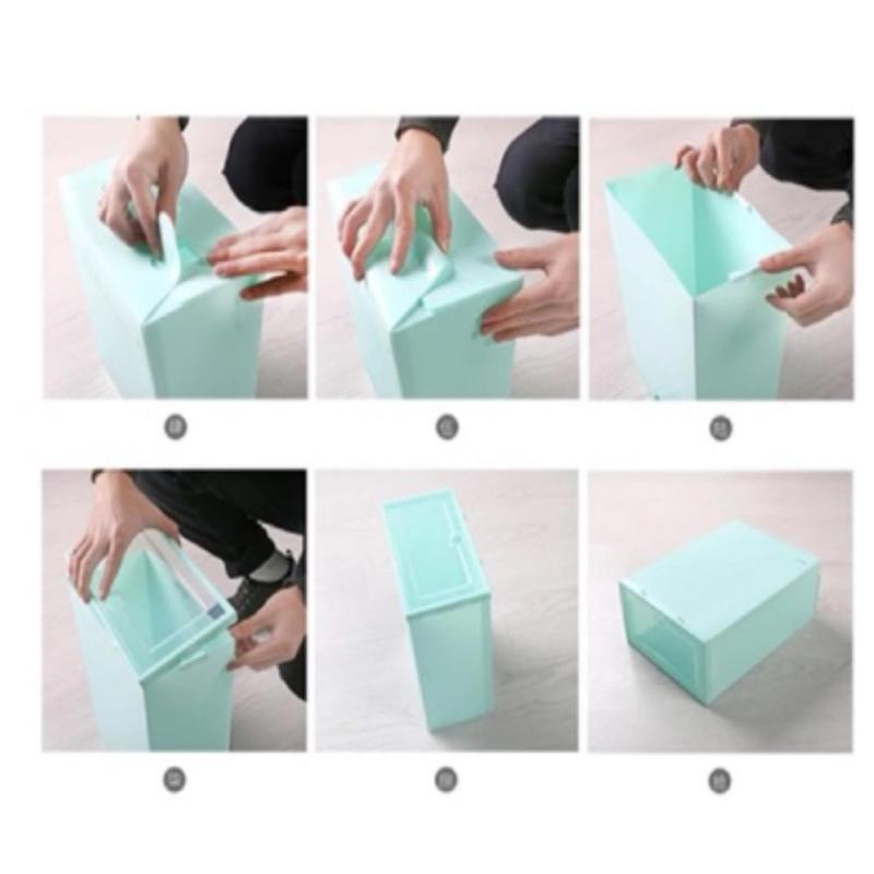 Home Storage Supplies 6 Multi-function Flip Box Color Transparent Plastic Shoe Unisex Clothing & Wardrobe