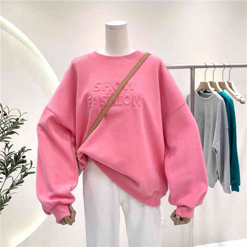 Women's sweater spring and autumn 2021 Korean version versatile three-dimensional letter candy color loose lazy style casual Pullover Top, Gray
Women's sweater spring and autumn 2021 Korean version versatile three-dimensional letter candy color loose lazy style casual Pullover Top, Gray