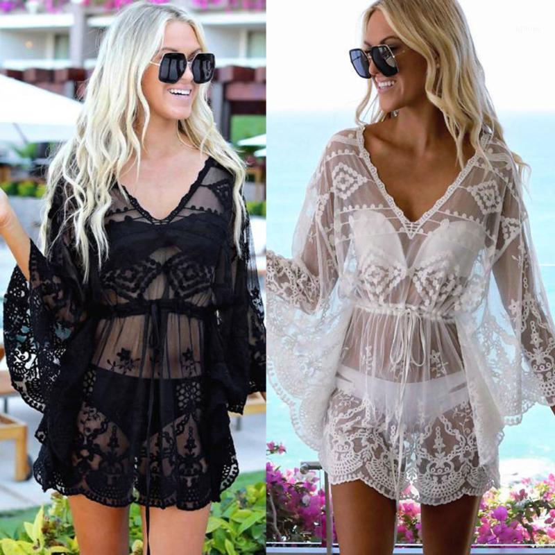 Women's Beach Cover Up Lace Mesh Embroidery Bikini Holiday Dress Summer Ladies Cover-ups Bathing Suit Tunic Swimwear, White
Women's Beach Cover Up Lace Mesh Embroidery Bikini Holiday Dress Summer Ladies Cover-ups Bathing Suit Tunic Swimwear, White