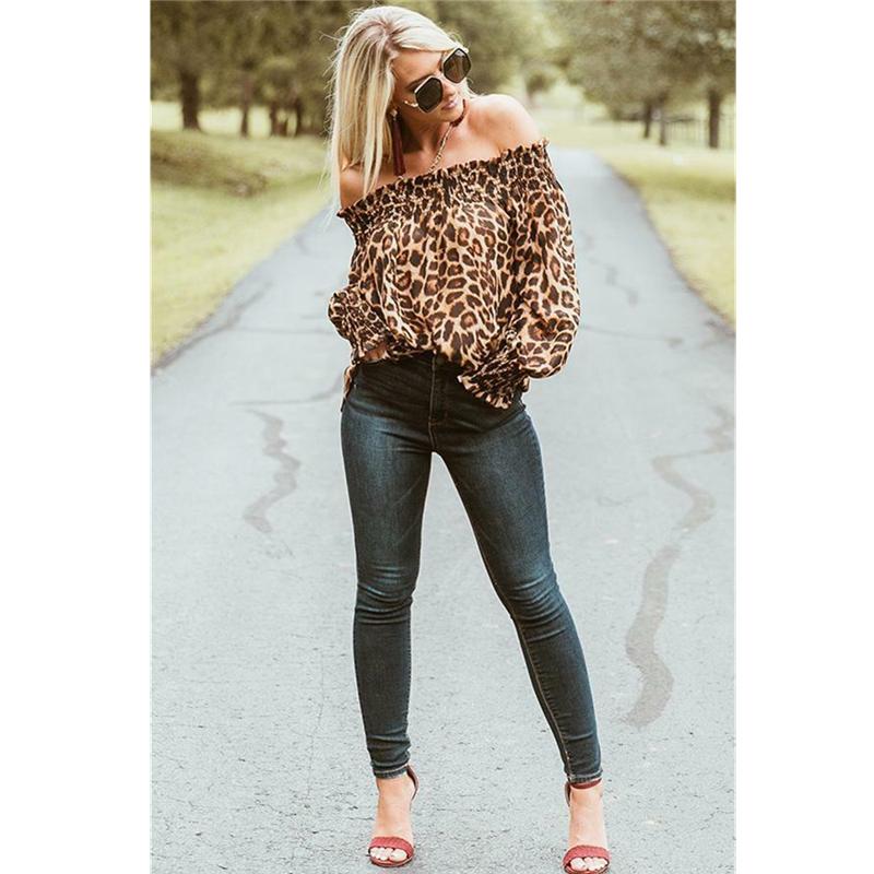 Women's T-Shirt Sexy Women Fashion Leopard Print Long Sleeve Off Shoulder Loose T Shirt Casual Lantern Slash Neck Tops, White
Women's T-Shirt Sexy Women Fashion Leopard Print Long Sleeve Off Shoulder Loose T Shirt Casual Lantern Slash Neck Tops, White