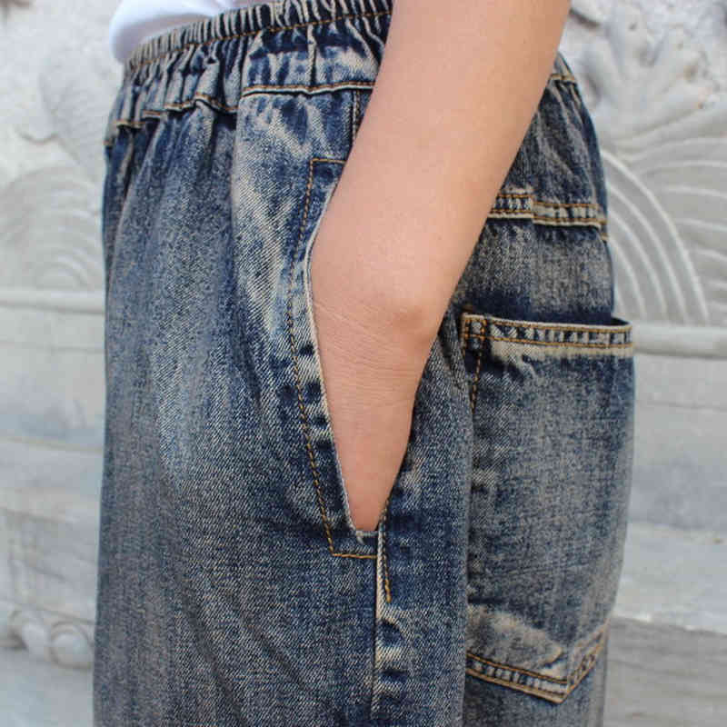 Autumn Arrival Arts Style Women Jeans Elastic Waist Loose Denim Harem Pants Female Vintage High Quality D574 210512