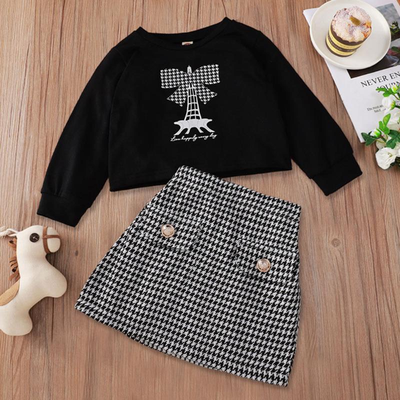 Clothing Sets Girls Casual Fashion Spring Autumn Cute Bow Print T-shirts And Houndstooth Skirts Princess Suits Children's Outfit, White
Clothing Sets Girls Casual Fashion Spring Autumn Cute Bow Print T-shirts And Houndstooth Skirts Princess Suits Children's Outfit, White