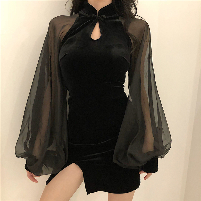 2021joinyouth autumn winter women dress robe mesh patchwork lantern sleeve slim lady mini dresses stand neck split vestidos 56798, Black;gray
2021joinyouth autumn winter women dress robe mesh patchwork lantern sleeve slim lady mini dresses stand neck split vestidos 56798, Black;gray