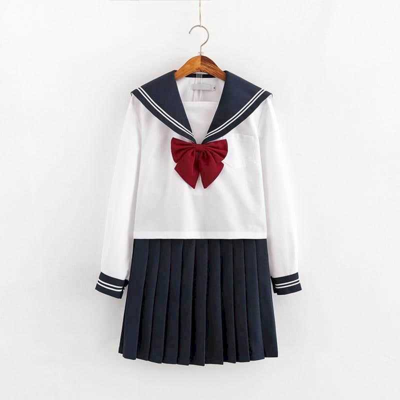 Sailor suit female Japanese jk uniform student jacket Korean style long and short skirt navy cute sleeve college school 210526, Short top tie
Sailor suit female Japanese jk uniform student jacket Korean style long and short skirt navy cute sleeve college school 210526, Short top tie