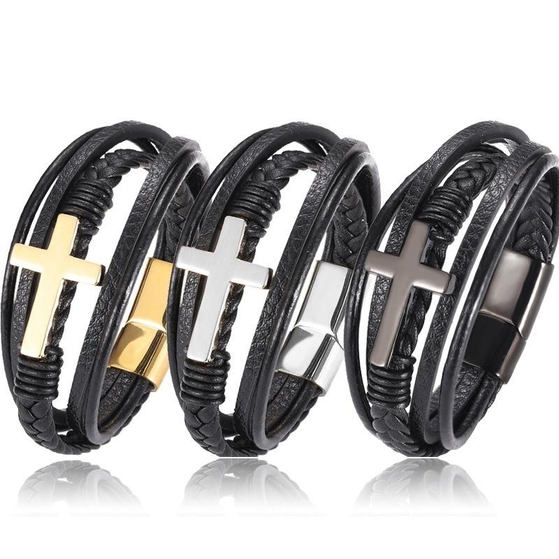 Bangle Fashion Design Multi-Layer Cross Leather Bracelet For Men's Casual Daily Gift
Bangle Fashion Design Multi-Layer Cross Leather Bracelet For Men's Casual Daily Gift