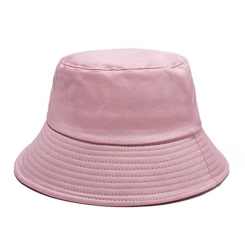 Black White Solid Bucket Hat Unisex Bob Caps Hip Hop Gorros Men Women Summer Panama Cap Beach Sun Fishing Boonie Hat Q0805
