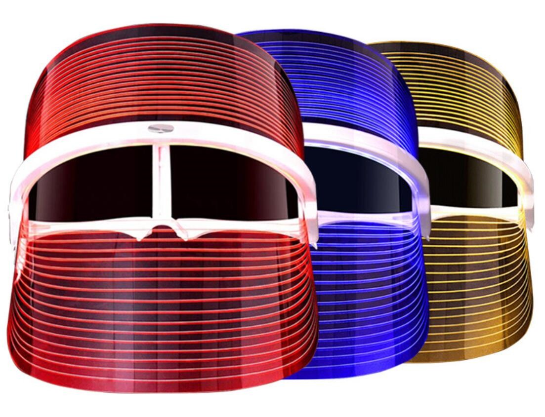 LED Light Therapy Facial Mask USB 3 Colors Skin Care Instrument Face Mask Rejuvenation Wrinkle Ance Removal Beauty Device