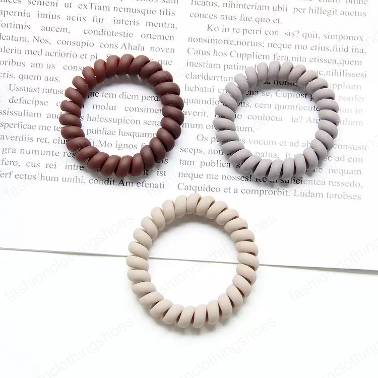 10Pcs/lot Telephone Wire Hairbands Milk Tea Color Leopard Print Hair Tie Rubber Band Accessories Ponytail Holder Headdress Scrunchies