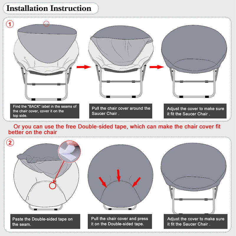 Jacquard Fabric Round Saucer Chair Cover 6 Colors Washable s Seat Moon Slipcovers Stretch Universal 211116