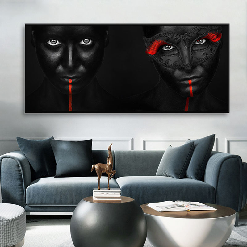 Black Woman Canvas Art Painting Modern Wall Decor Posters and Prints Figure Portrait Print Wall Pictures for Living Room Cuadros